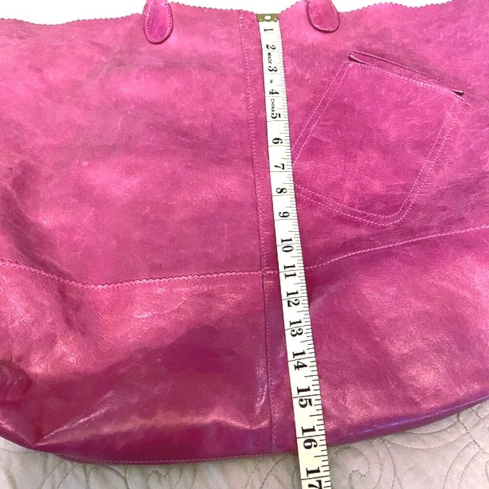 Hobo Purple Pink Boho Oversized Lightweight Leather Tote Shoulder Bag - Picture 5 of 5